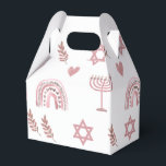 Pink Watercolor Star of David Hanukkah  Favor Box<br><div class="desc">These Pink Watercolor Star of David favour boxes feature a pattern of hearts,  rainbows and Star of David.</div>