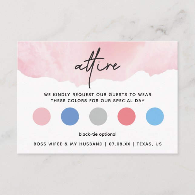 Pink Watercolor tenue robe carte (Devant)