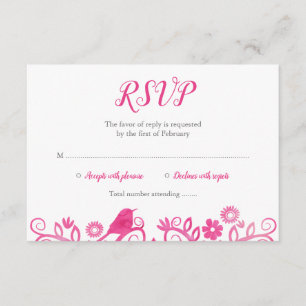 Pink Watercolor Tree of Life RSVP Card