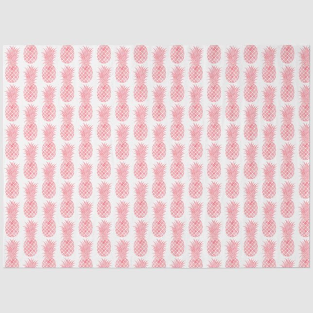 Pink Watercolor Tropical Pineapple Tissue Paper (Front)