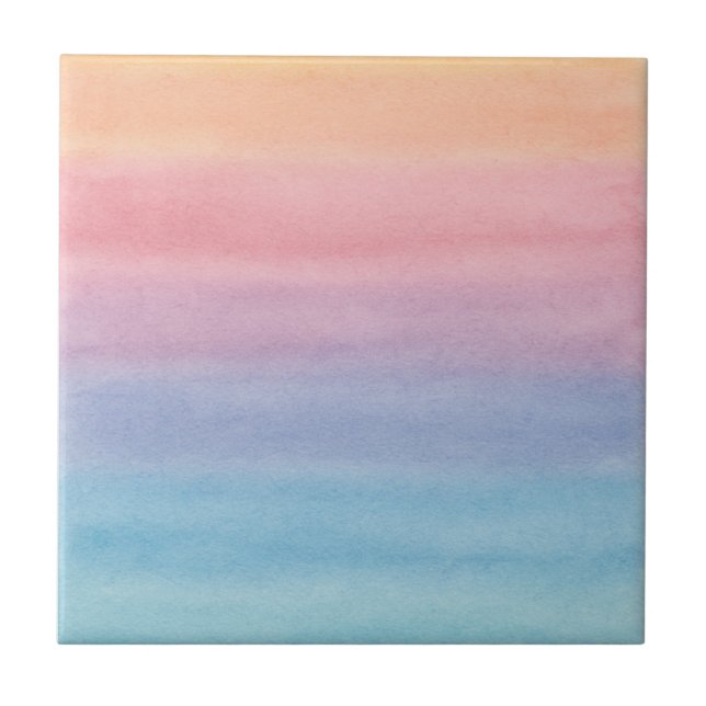 Pink Watercolor Wash Gradient Kitchen Bathroom Tile (Front)