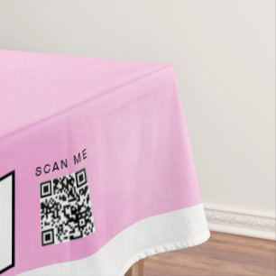 Pink Watercolor White Craft Show 60 x 84 Tablecloth