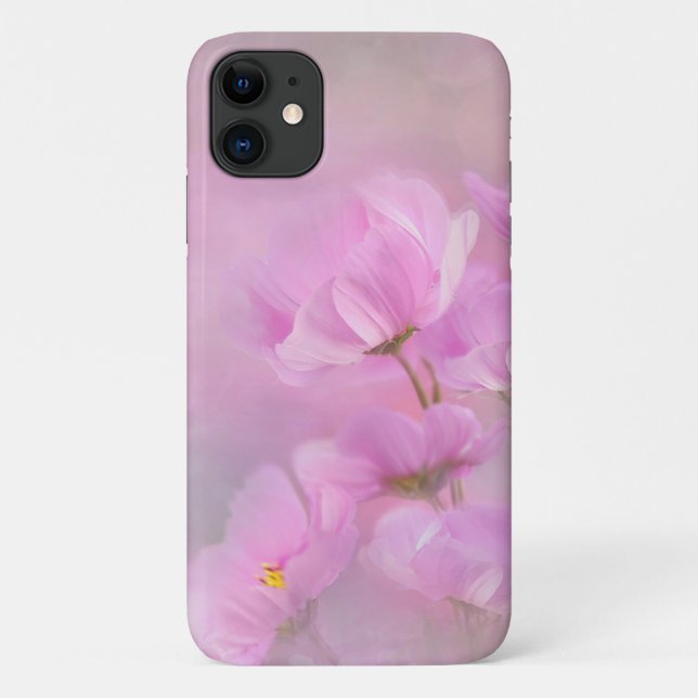 Pink Watercolor Wild Cosmos Flowers Case-Mate iPhone Case (Back)