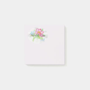 Pink Watercolor Wild Rose Mini Floral Bouquet TY Post-it Notes