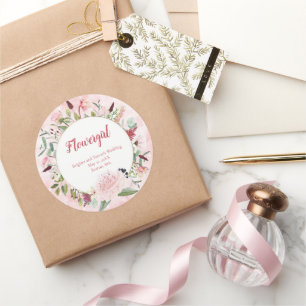 Pink Watercolor Will You Be My Flower Girl Sticker