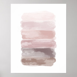 Pink Watercolour Brush Strokes Poster