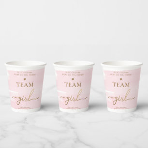 Pink Watercolour Team Girl Gender Reveal Party  Paper Cups