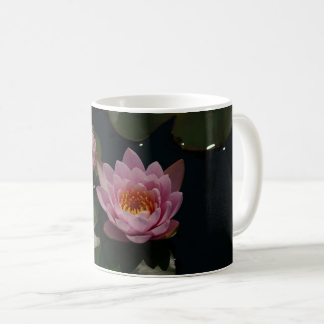 Pink Waterlilies Coffee Mug (Front Right)
