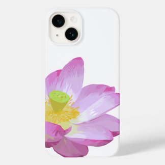 Pink waterlily flower phone case