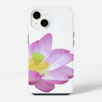 Pink waterlily flower phone case