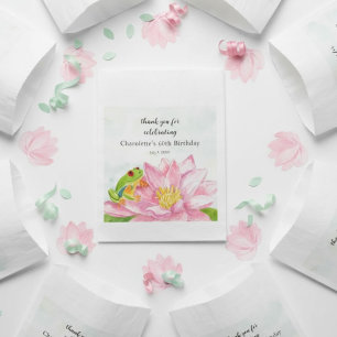 Pink Waterlily & Tree Frog Birthday Any Age Favour Bag