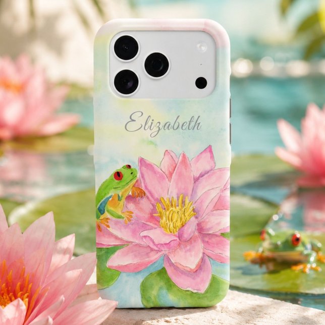  Pink Waterlily & Tree Frog Personalized (Creator Uploaded)