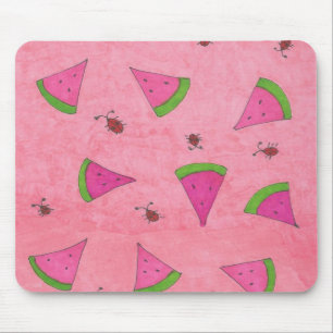 Pink Watermelon and Lady Bugs Mouse Pad
