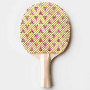 Pink Watermelon and Yellow Stripe Summer Pattern Ping Pong Paddle