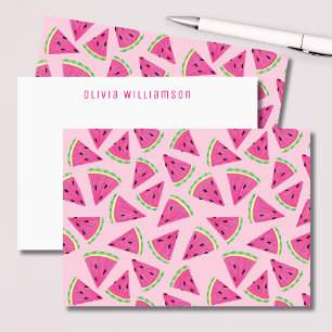 Pink Watermelon Fruit Personalized Card