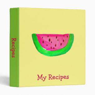 Pink Watermelon fruit pop art recipe Binder