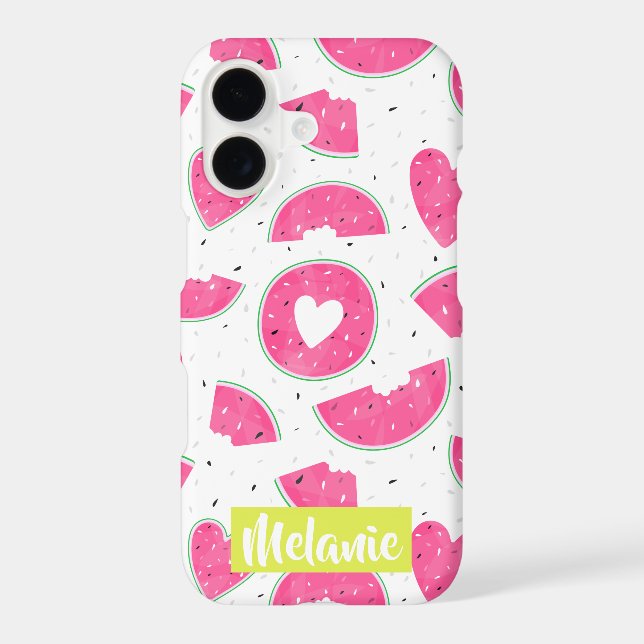 Pink Watermelon Heart Summer Pattern Personalized (Back)