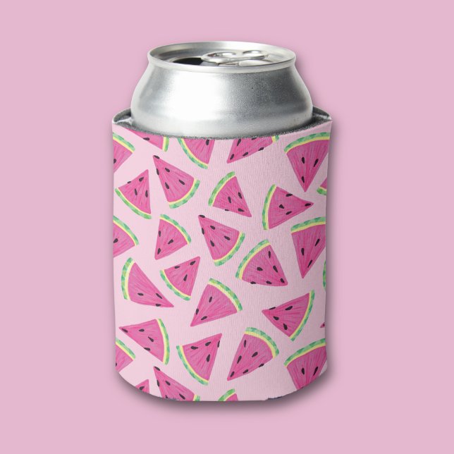 Pink Watermelon pattern Can Cooler (Watermelon fruit can cooler)