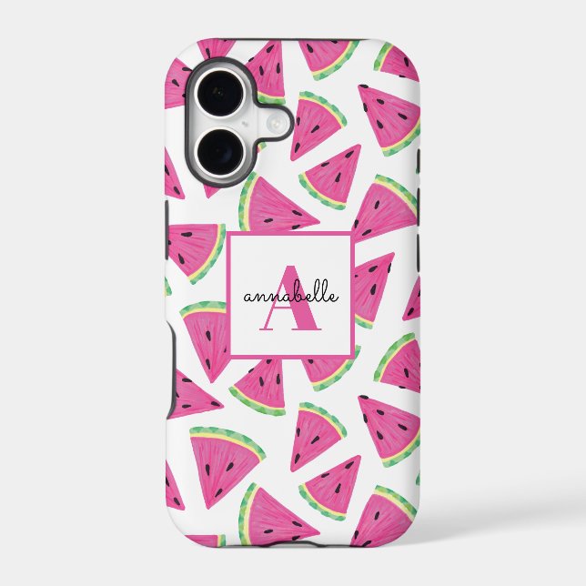 Pink Watermelon Pattern initial first name (Back)