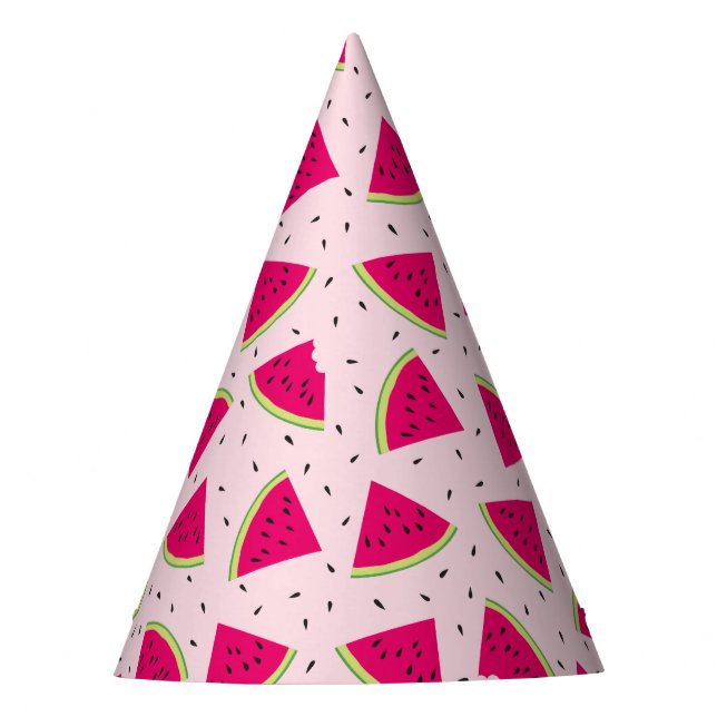 Pink Watermelon Pattern Party Hat (Front)