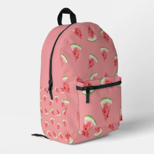 Pink Watermelon Slice Pattern Backpack