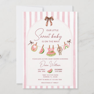 Pink Watermelon Summer Baby Shower Invitation