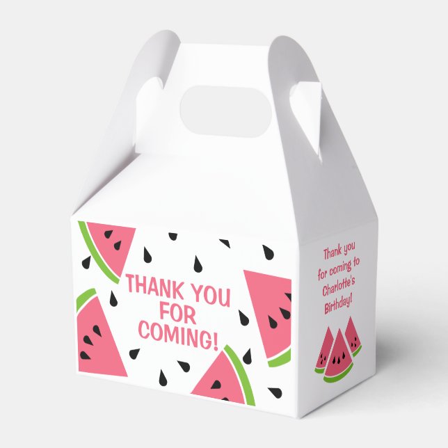 Pink Watermelon Thank You For Coming  Favor Box (Front Side)