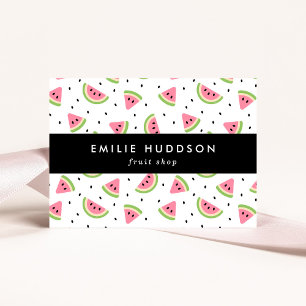 Pink Watermelons, Watermelon Seeds, Fruit Shop Business Card