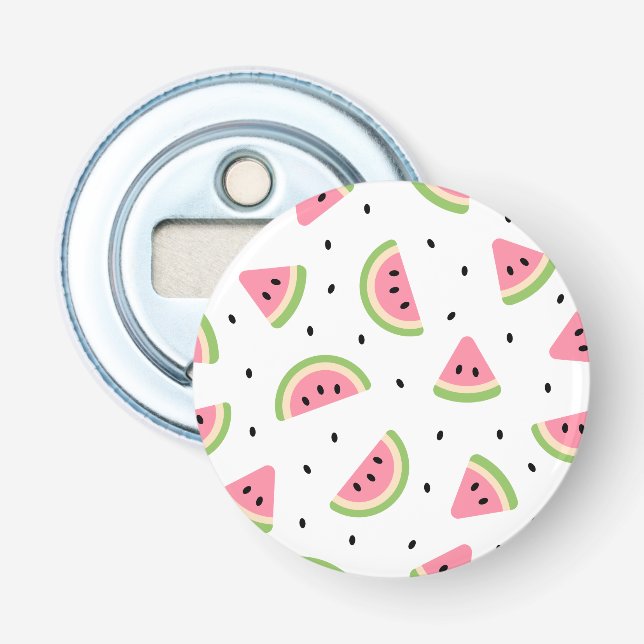 Pink Watermelons, Watermelon Seeds, Summer Pattern Bottle Opener (Front)