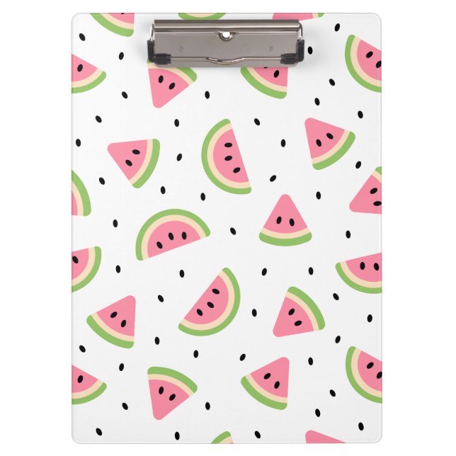 Pink Watermelons, Watermelon Seeds, Summer Pattern Clipboard (Front)