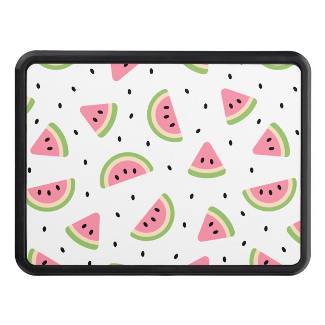 Pink Watermelons, Watermelon Seeds, Summer Pattern Trailer Hitch Cover (Front)