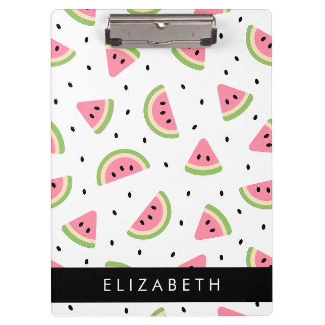 Pink Watermelons, Watermelon Seeds, Your Name Clipboard (Front)