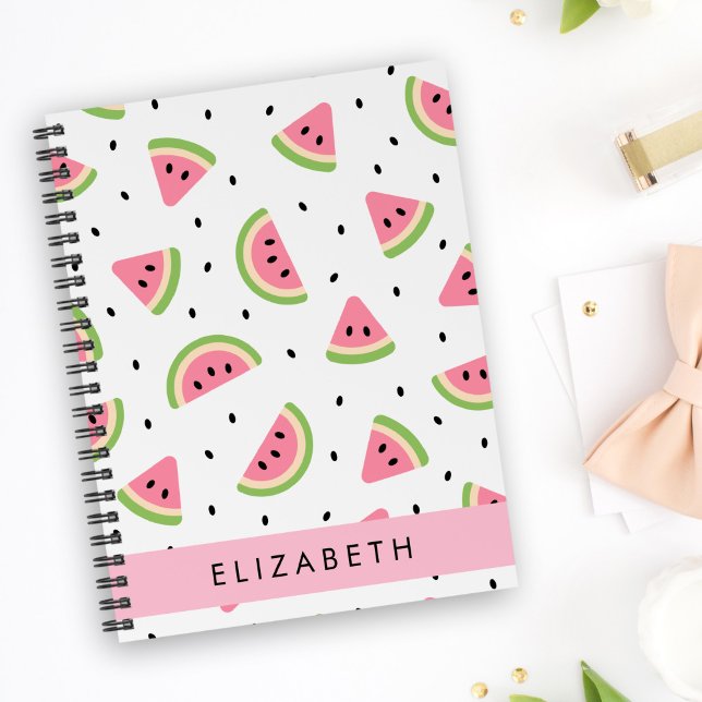 Pink Watermelons, Watermelon Seeds, Your Name Notebook (Creator Uploaded)
