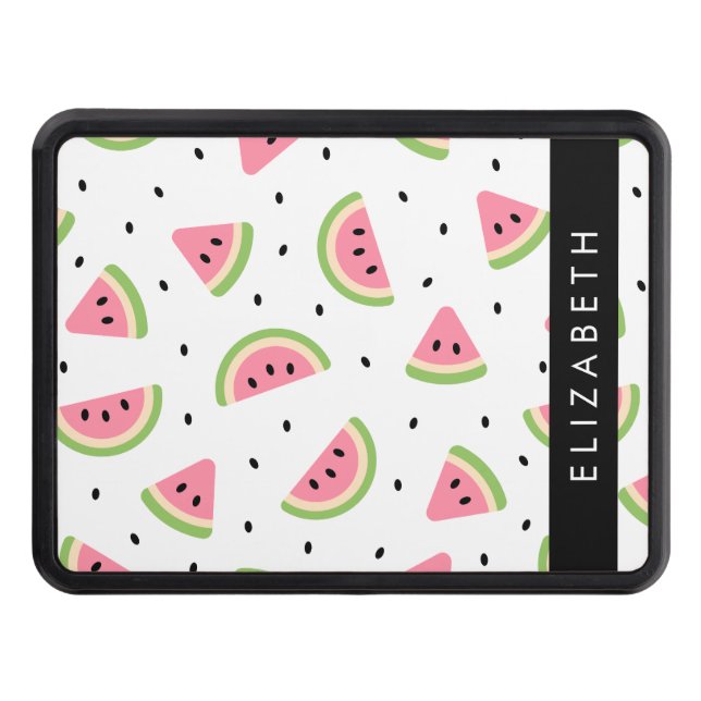 Pink Watermelons, Watermelon Seeds, Your Name Trailer Hitch Cover (Front)