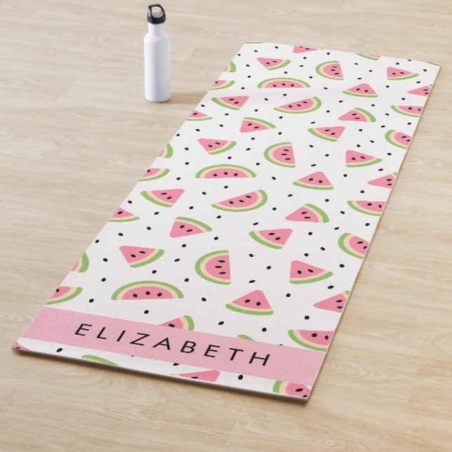 Pink Watermelons, Watermelon Seeds, Your Name Yoga Mat (In Situ)