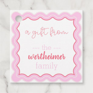 pink wave gift tags