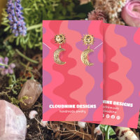 Pink Waves Earring Necklace Jewellery Display Card