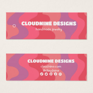 Pink Waves Hangtag Necklace Jewellery Display Card