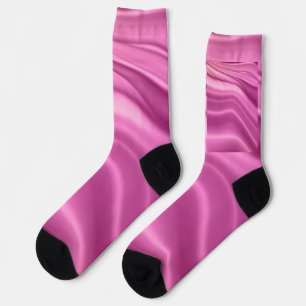 Pink Waves Pastel Abstract Geometric  Socks