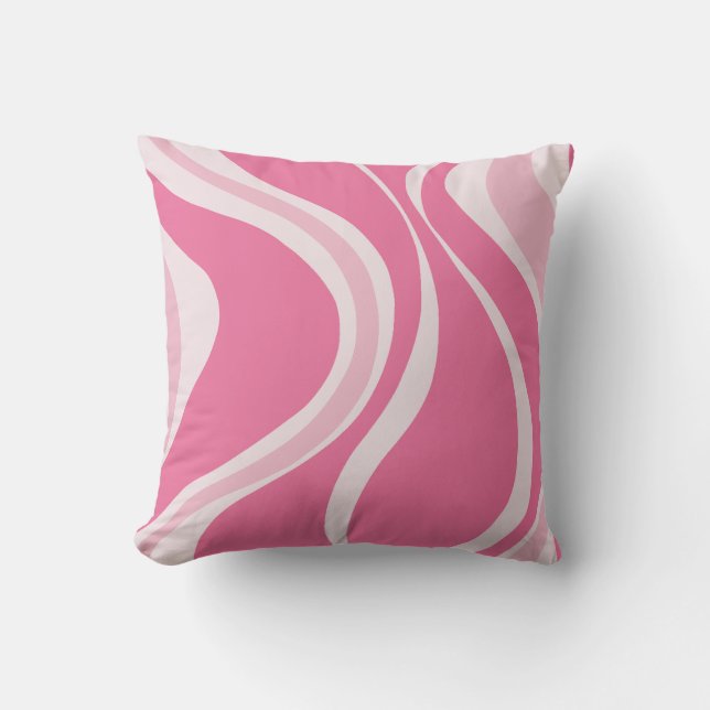 Pink Waves Pillow (Front)