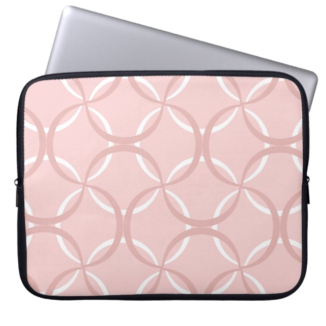 Pink Waves: Seamless Chic Pattern Laptop Sleeve (Front)