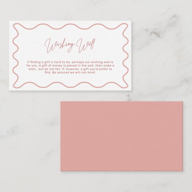 Pink Wavy Border Wishing Well Enclosure Card (Front/Back)