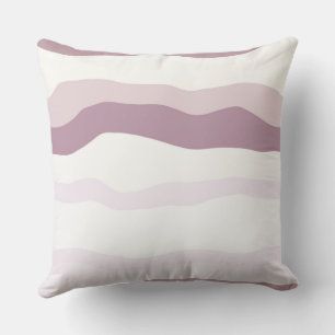 Pink Wavy Stripes Throw Pillow