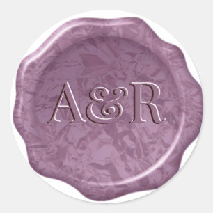 Pink Wax seal Sticker monogram,