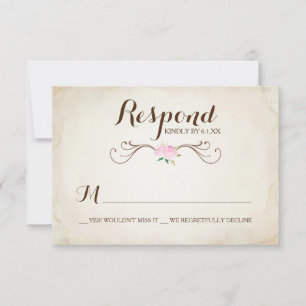 Pink We Got Married Deer Antler RSVP