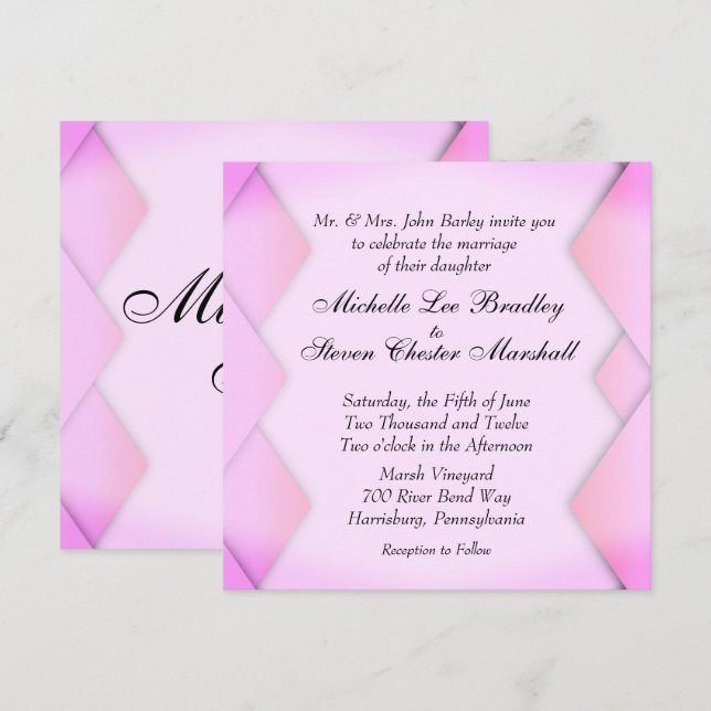 Pink Weave Invitation (Front/Back)