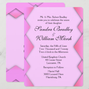 Pink Weave Wedding Invitation