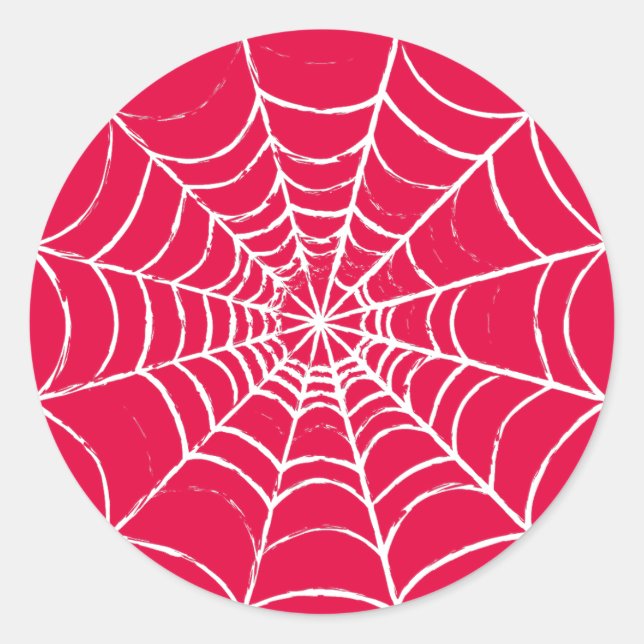 Pink Web Classic Round Sticker (Front)