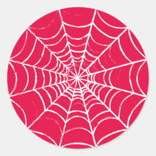 Pink Web Classic Round Sticker