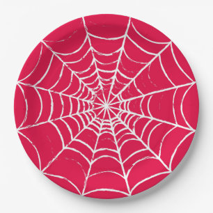 Pink Web Paper Plate